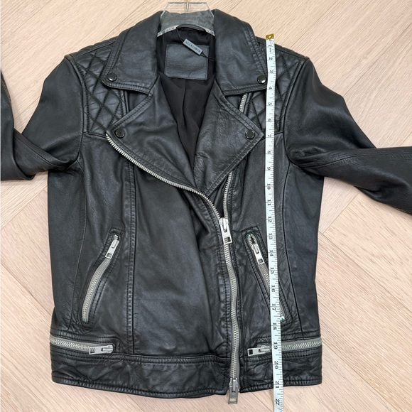 All Saints Conroy Quilted Leather Biker Jacket - Picture 8 of 10